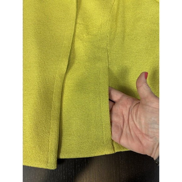 St John Collection Knit Jacket Blazer Lime Green Size 12 Chartreuse Button - Picture 12 of 14